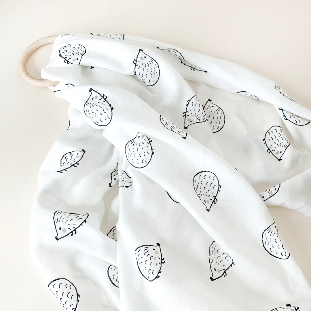 Organic Cotton Bamboo Swaddle Wild Hedgehog – tinys.co