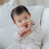 Organic Cotton Bunny Ear Wood Teether Ring